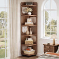 Corner Shelf,Narrow Corner Bookshelf,Freestanding Corner Display Storage Shelf Organizer for Living Room, Kitchen, Office