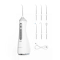 SEJOY Portable Electric Water Flosser Irrigator Dental Teeth Whitening strips 350ML Tank 5 Modes 5 Jet Tips For Home Travel