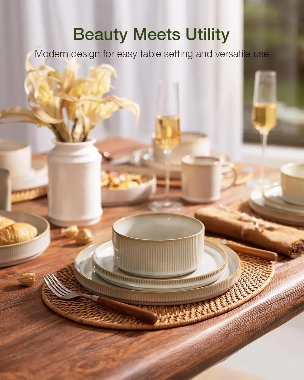 Star Plates and Bowls Sets, Modern Stoneware Dinnerware Sets for 6, 18-Piece Kitchen Dish Set - Chip and Scratch Resistant