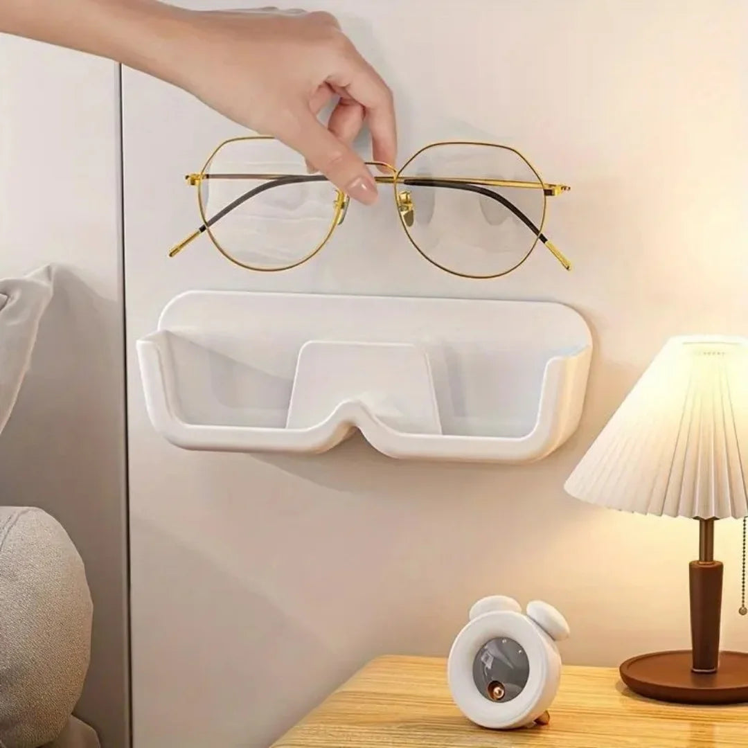 Wall mounted eyeglass frames, storage racks for sunglasses and reading glasses, and wall mounted storage racks without drilling at bedroom and bathroom entrances to save space (3 pieces)