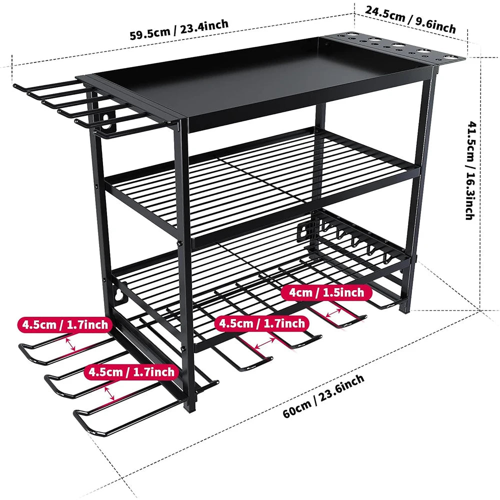4 Layer Wall Mounted Heavy Duty Garage Tool Organizers and Storage Rack Metal Tool Organizer for Garage Workshop