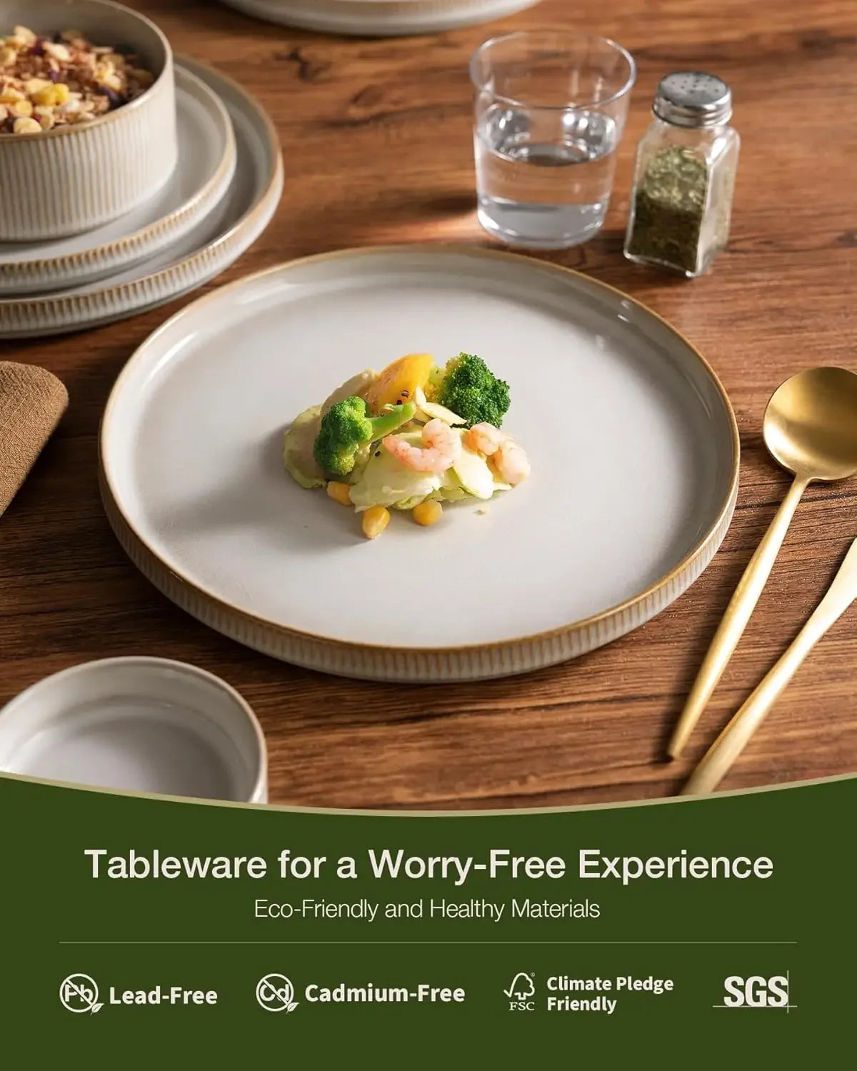 Star Plates and Bowls Sets, Modern Stoneware Dinnerware Sets for 6, 18-Piece Kitchen Dish Set - Chip and Scratch Resistant