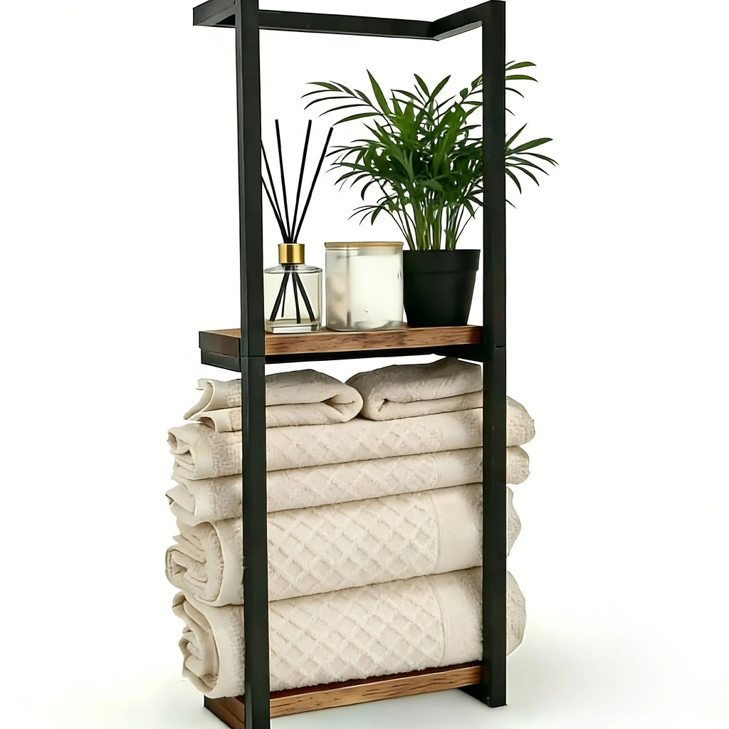 us1Packs/2Packs 2 Layer Towel Storage Rack, Wall Hanging Towel Storage Rack, for home Decor Rack, Space Saving Organizer For Home Rooms, Bathrooms, Bedrooms