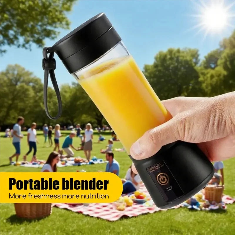 1 wireless portable electric juicer (400ml), juicing cup, vibrating screen, TYPE-C charging mini juicer (6-piece double cup), mu