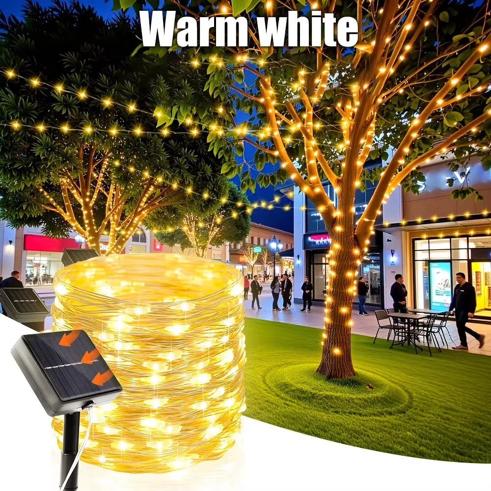 32M 300LED Solar LED String Lights Outdoor Waterproof Festoon Garden Decor Christmas Fairy Garland String Lights