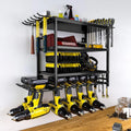 Power Tool Storage Wall Mounted Rack 4 Layer Power Drill Tool Holder Heavy Duty Tool Shelf for Garage, Workshop