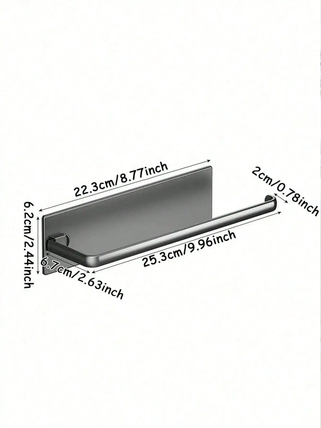 1pc Kitchen Paper Towel Holder, Wall-Mounted Or Self-Adhesive Installation under shelf, With Cling Film Dispenser & Storage Rack, Space-Saving, Stylish Paper Towel Rack, Durable Bracket, Suitable For RV Kitchen And Bathroom