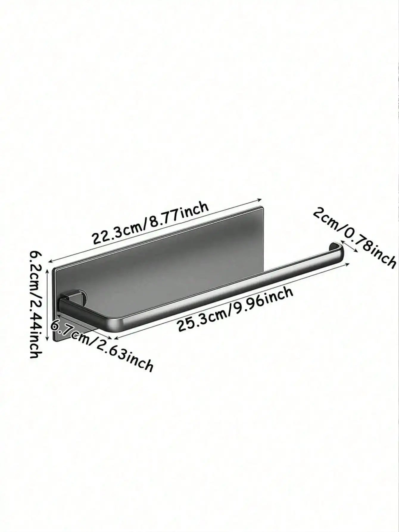 1pc Kitchen Paper Towel Holder, Wall-Mounted Or Self-Adhesive Installation under shelf, With Cling Film Dispenser & Storage Rack, Space-Saving, Stylish Paper Towel Rack, Durable Bracket, Suitable For RV Kitchen And Bathroom