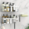 Shower Caddy, 3 Pack Shower Shelves for Inside Bathroom, Rustproof Adhesive Bathroom Organizer with Soap Holder, No Drilling Washroom Organizers and Storage for Bathtub Room/Kitchen/Home