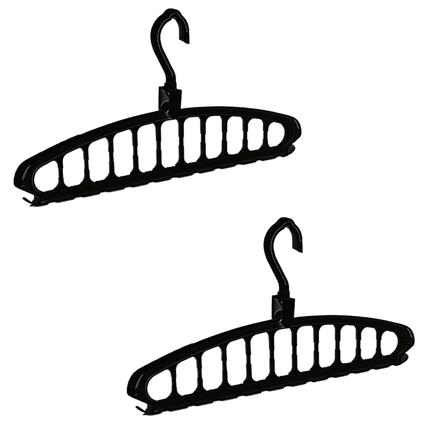 11-Hole Magic Folding Clothes Hanger Organizer, Folding Hangers, Shirt Hangers Space Saving - Black Dress Suit Coat Hangers ，Design Wardrobe Storage for Coats | Closet Clothing Organizers | Clothes Hangers for Wardrobe Apar