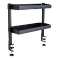 Desktop or Under-Desk Shelf Clamp-on 2-Tier Shelving W/ Adjustable Storage Tray