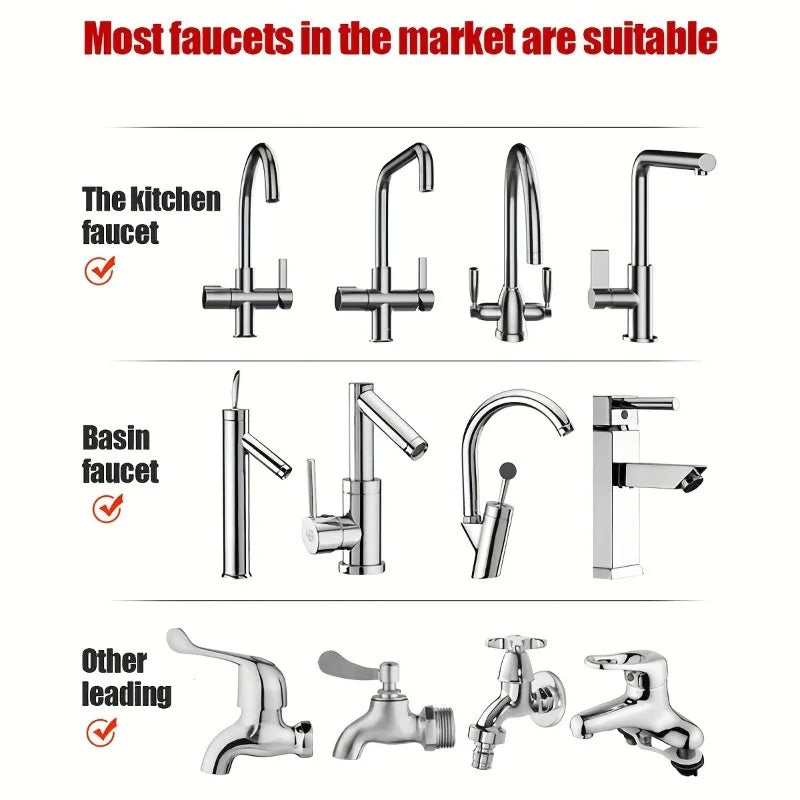 1pcs Universal Pressurized Anti-splash Tap Head for Kitchen, Extended Outlet Water Filter Aerator, All-purpose Shower Sprayer Accessory