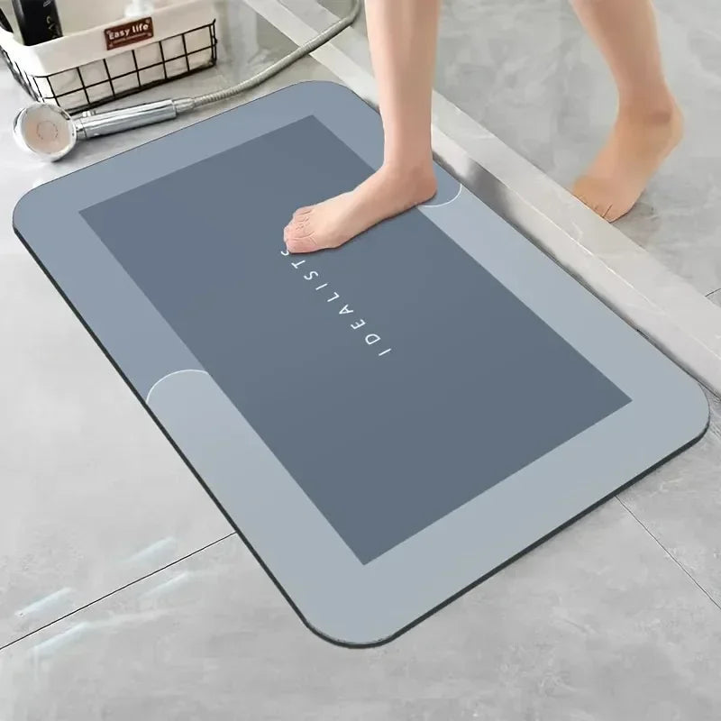 Diatomaceous Earth Bath Mat Super Absorbent Non Slip Fast Drying Soft Floor Mat for Shower Laundry Bedroom Kitchen RV Bathroom