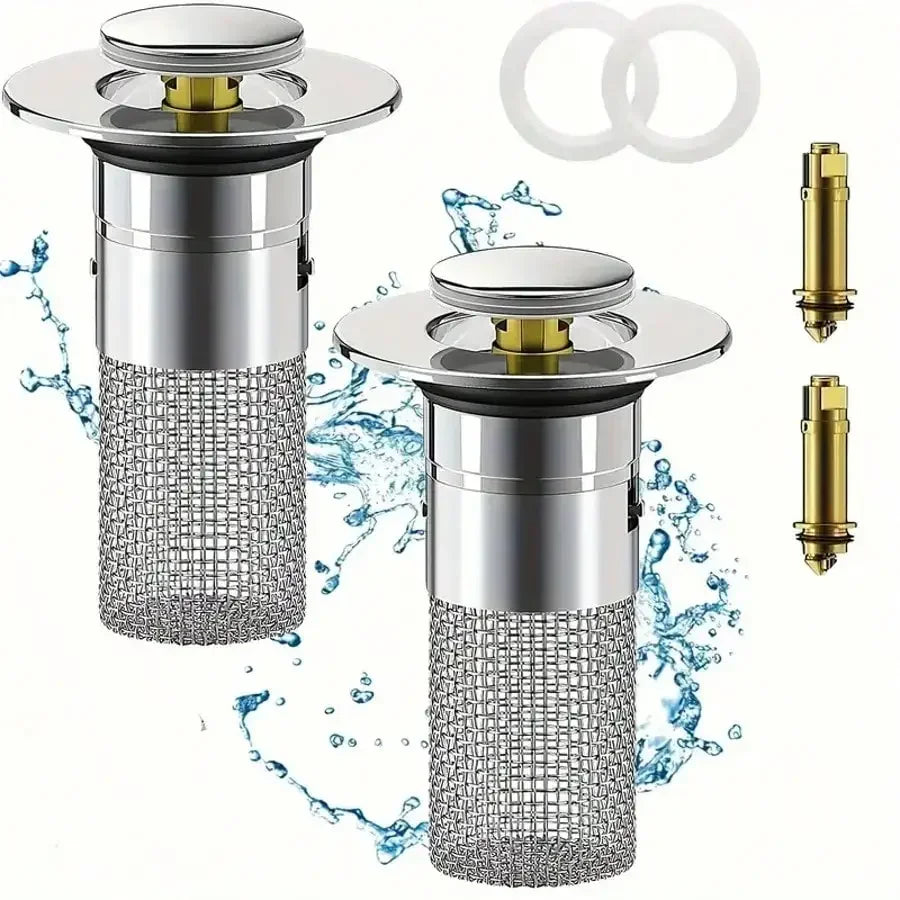 Easy-Clean Sink Drain Cover – Stainless Steel Filter with Leak-Proof Silicone Seal, Prevents Clogs