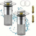 Easy-Clean Sink Drain Cover – Stainless Steel Filter with Leak-Proof Silicone Seal, Prevents Clogs