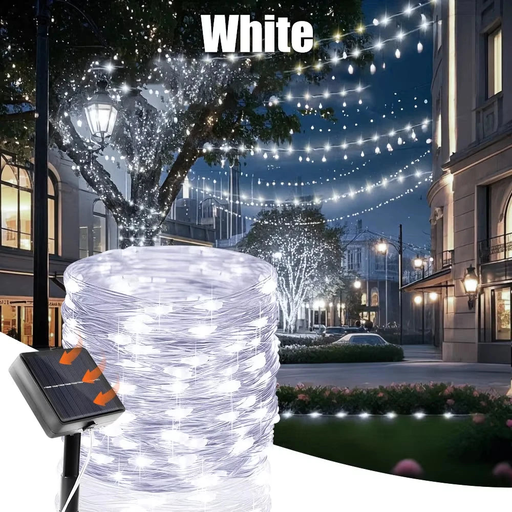 32M 300LED Solar LED String Lights Outdoor Waterproof Festoon Garden Decor Christmas Fairy Garland String Lights