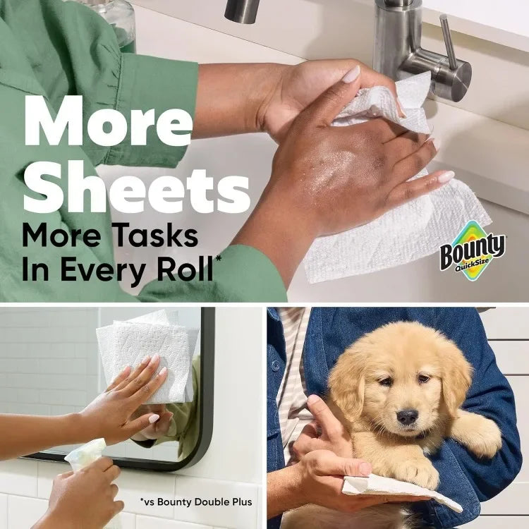 Good Paper Towels Quick Size, White, 16 Family Rolls = 40 Regular Rolls (Packaging May Vary)