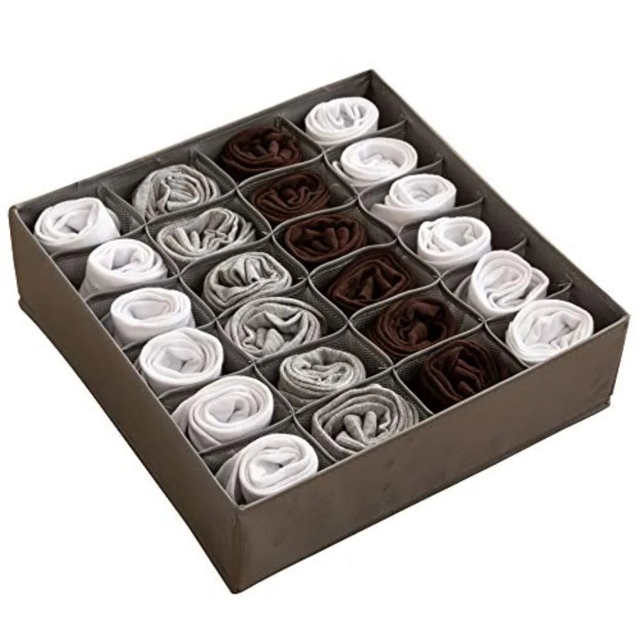Collapsible Fabric Drawer Organizer Divider, Closet Storage Box Bins Containers for Panties, Underwear, Ties, Bras, Socks, Lingerie