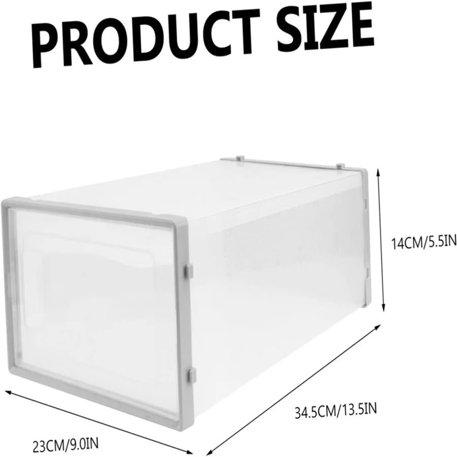24pcs Large Stackable Plastic Shoe Storage Boxes Dustproof Transparent Display Cabinet for Men/Women Sports Shoes Boots Hat Organizer
