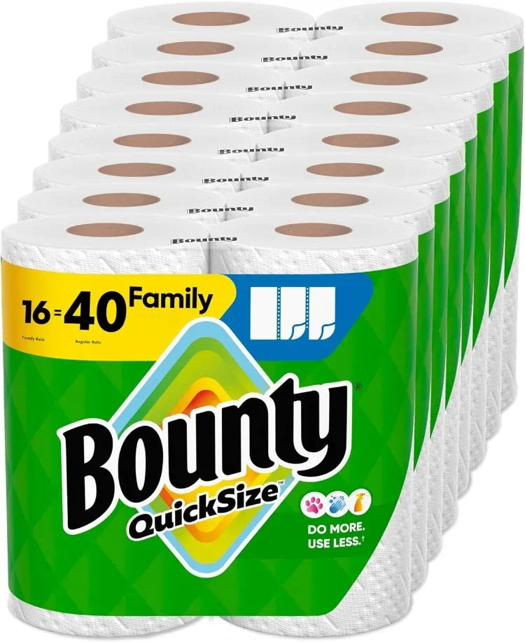 Good Paper Towels Quick Size, White, 16 Family Rolls = 40 Regular Rolls (Packaging May Vary)