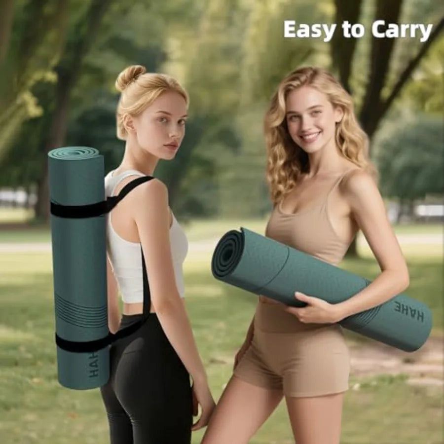 Yoga Mat High Density Exercise Mat, 76"x32"x0.27"Thick Wide and Large Yoga Mat for Women Men, Professional POE Workout Mat