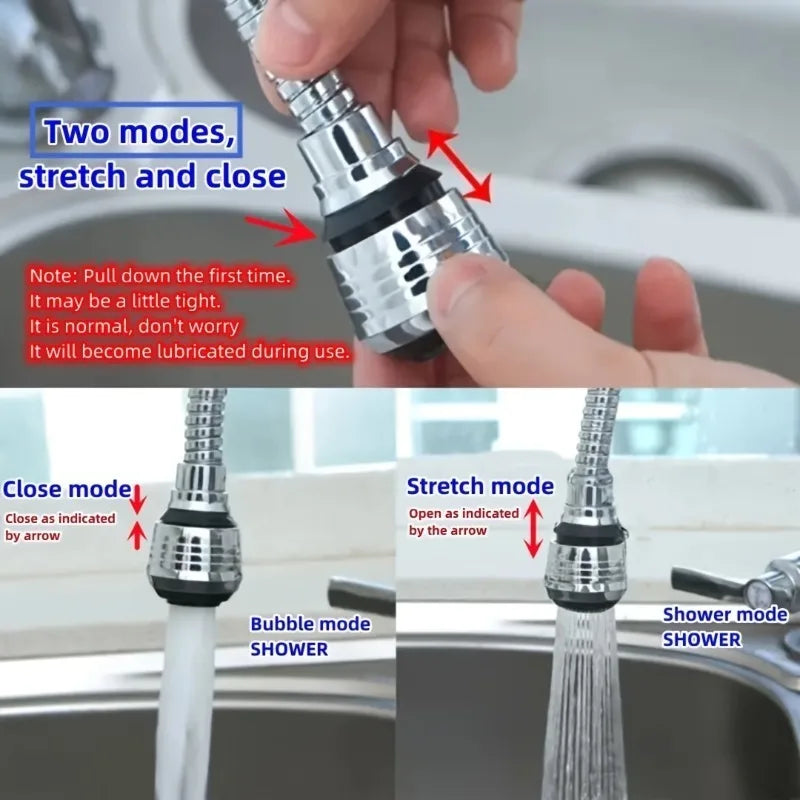 1pcs Universal Pressurized Anti-splash Tap Head for Kitchen, Extended Outlet Water Filter Aerator, All-purpose Shower Sprayer Accessory