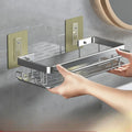 Bathroom Shelf & Kitchen Storage Organizer – Aluminum Alloy Shampoo Rack, Shower Shelf, No Drill Toilet & Bath Accessories.