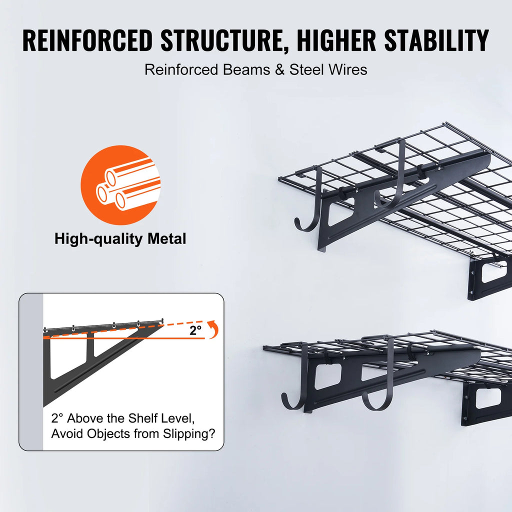2 Layers Hand Power Tool Organizer Rack Garage Storage Shelving Wall Mounted Workshop Tool Shelf Heavy Duty Holder