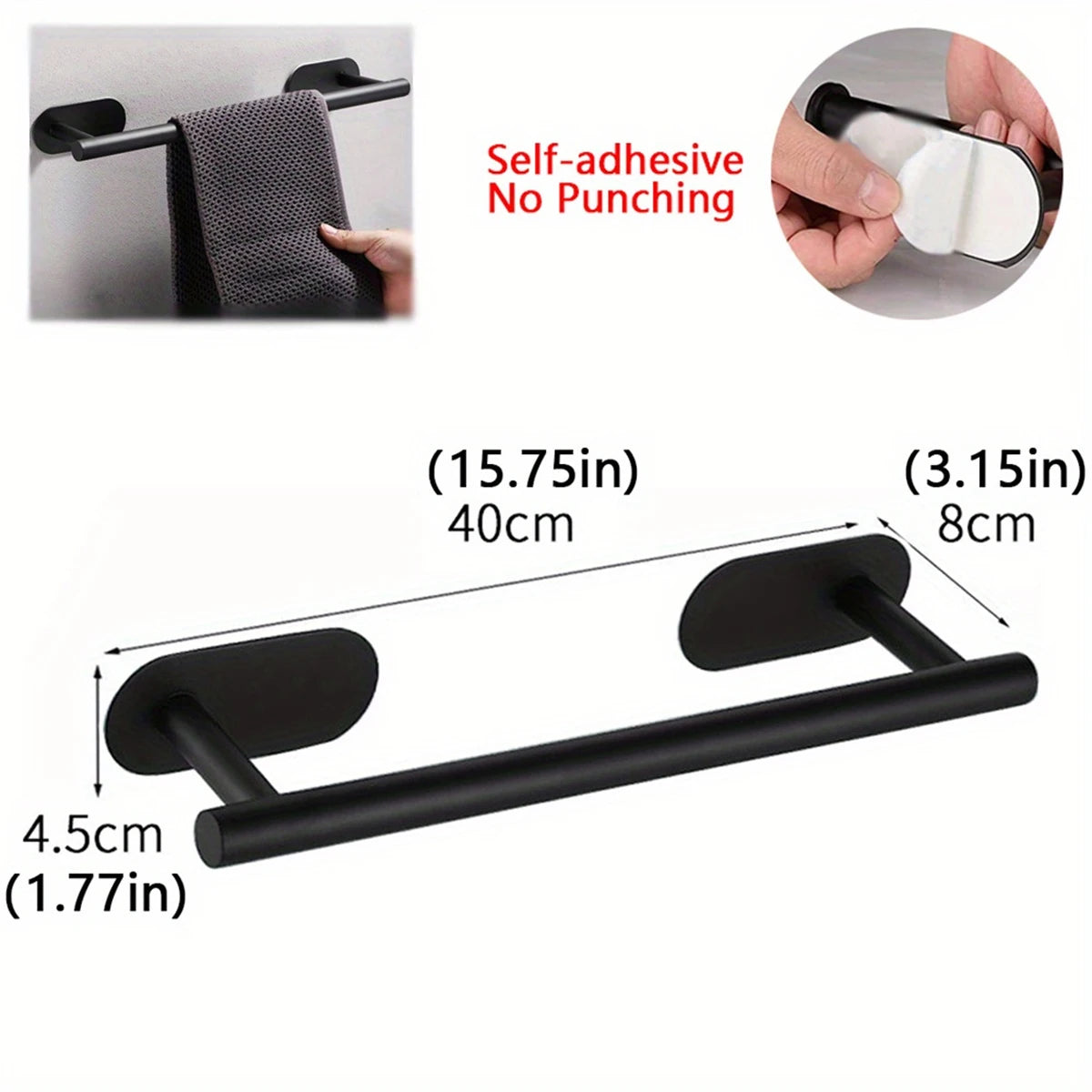 Towel Racks for Bathroom,Adhesive Towel Bar,Hand Towel Holder,Kitchen Towel Holder,No Drill Towel Holder,Bathroom accessories