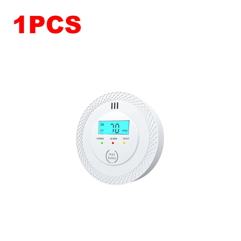 1-5PCS Carbon Monoxide Alarm Detector 85dB High Sensitive CO Alarm Sensor with LCD Display for Home Office Safety Protection ﻿