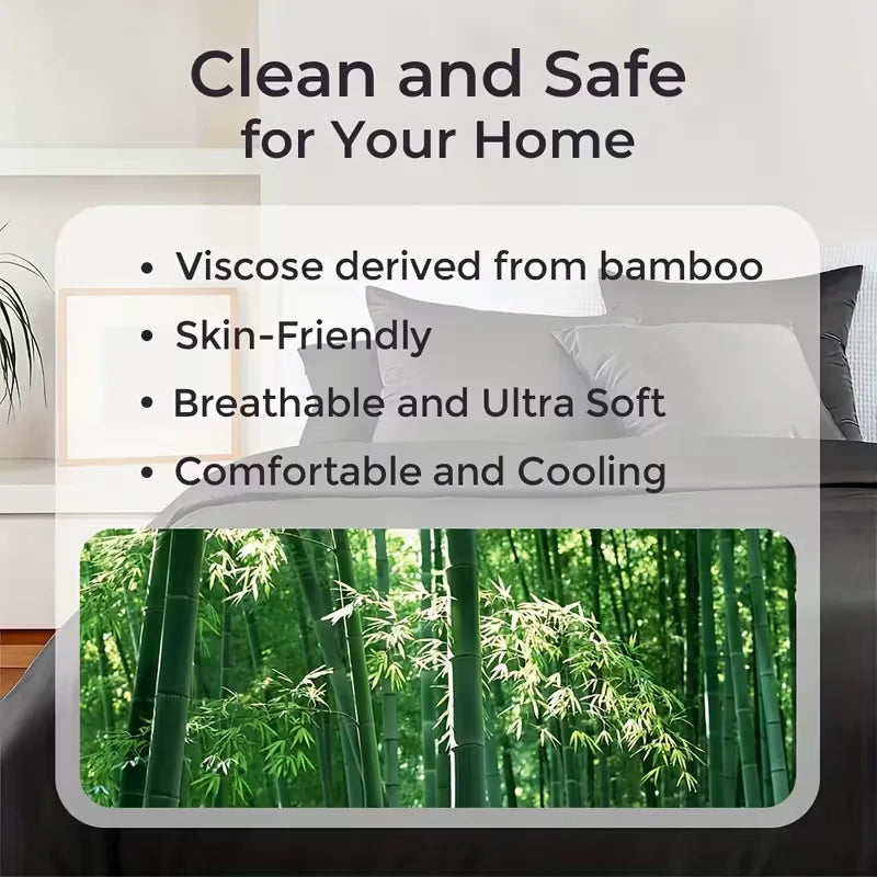 4pcs/6pcs Bamboo Cooling Sheet Set -Breathable And Comfortable - Fit for Hot Sleepers