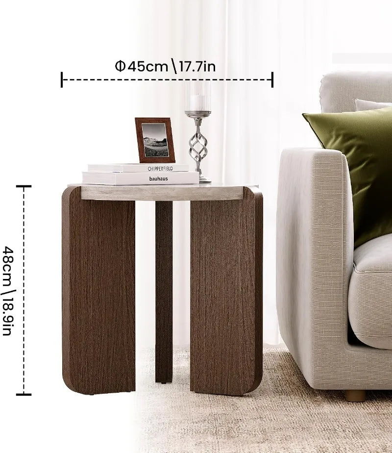 Coffee Table and End Table Sets, Round Marble Modern 3-Piece Living Room Table Set for Office, Living Room, Apartment