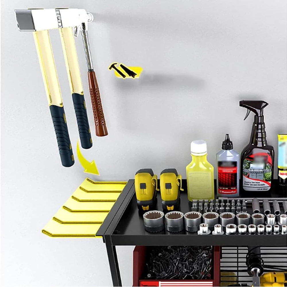4 Layer Wall Mounted Heavy Duty Garage Tool Organizers and Storage Rack Metal Tool Organizer for Garage Workshop