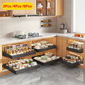 2/4/6pcs Expandable Pull Out Drawers for Kitchen Cabinets Sliding Storage Shelves, Heavy Duty Carbon Steel Pantry Organizer, No Drill Under Sink Roll Out Basket, Easy Access Cabinet Shelf for Bathroom & Laundry