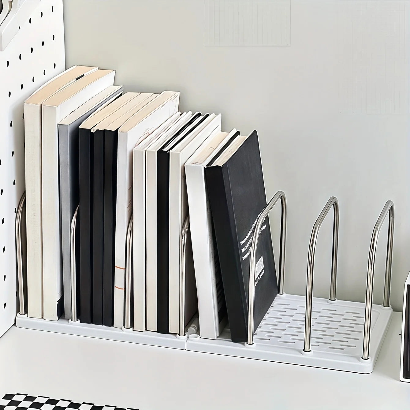 PP Material Desktop Bookshelf | Non-Slip Base  Modern Minimalist Office Desk Organizer Shelf  |  Study Table Storage Rack
