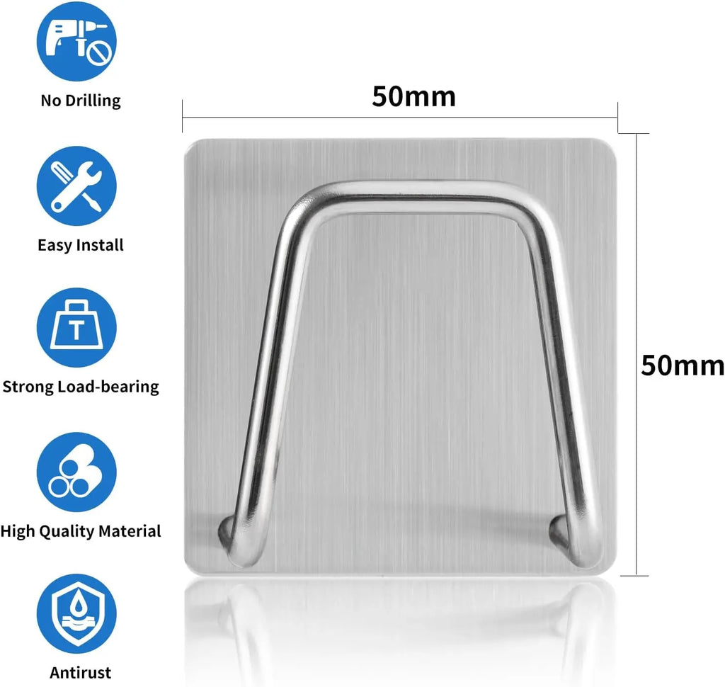 2 Pcs Adhesive Sponge Holder for Kitchen Sink, SUS304 Stainless Steel Scrubber Hanger Sink Caddy Accessories Storage Drain Rack Stand for Scratch Scrub Dishcloth Dishrag Steel Wool Strainer Stopper
