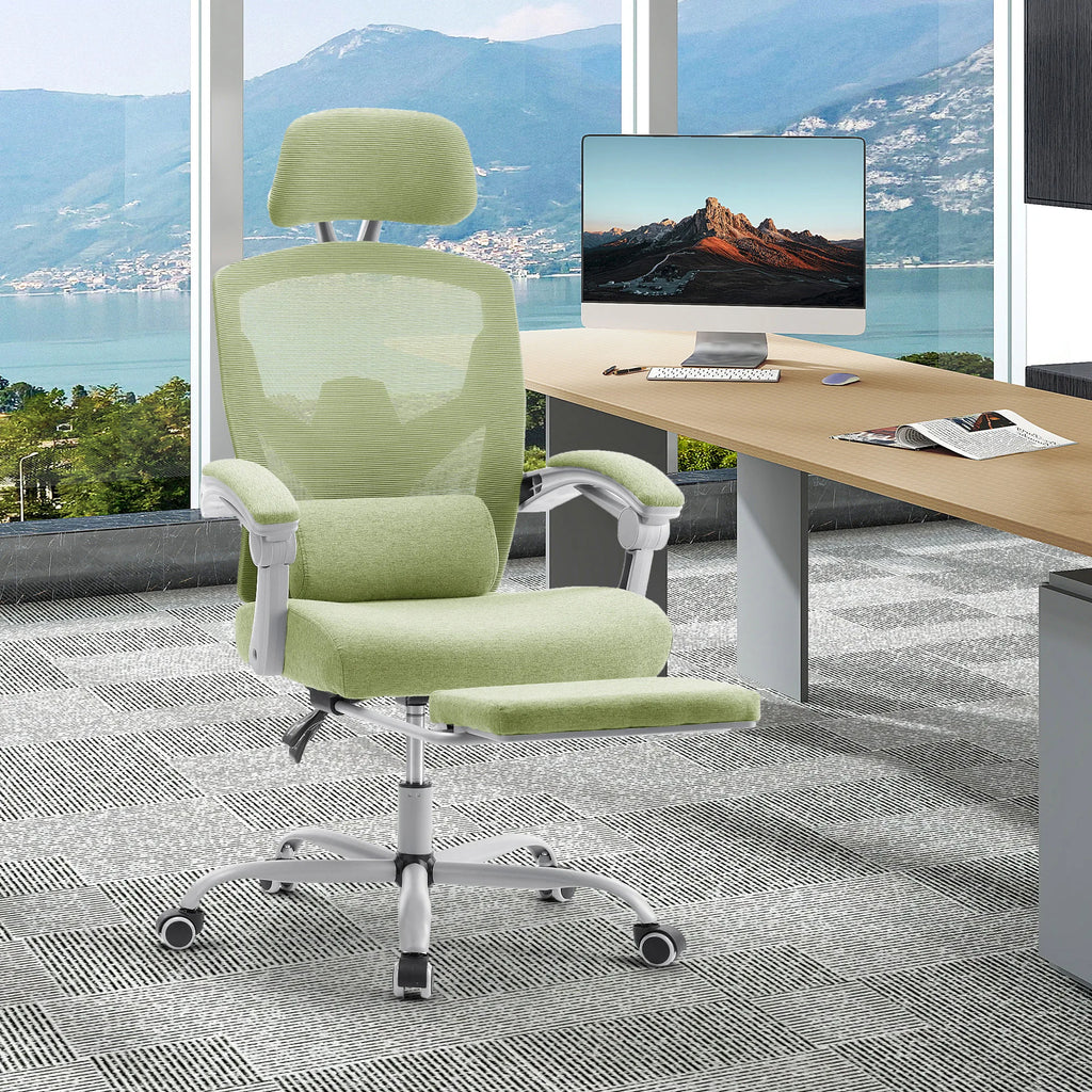 MCQ High Back Ergonomic Reclining Gaming Office Chair with Lumbar Support Pillow Mesh Swivel Rolling Rocking Computer Desk Chair