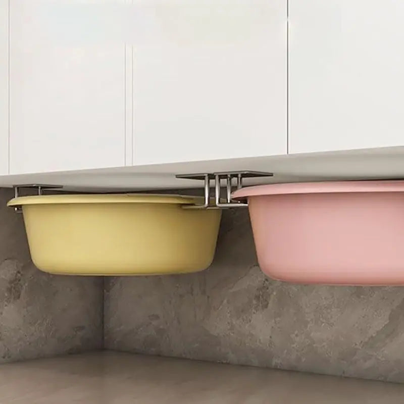 2 Pcs Adhesive Sponge Holder for Kitchen Sink, SUS304 Stainless Steel Scrubber Hanger Sink Caddy Accessories Storage Drain Rack Stand for Scratch Scrub Dishcloth Dishrag Steel Wool Strainer Stopper