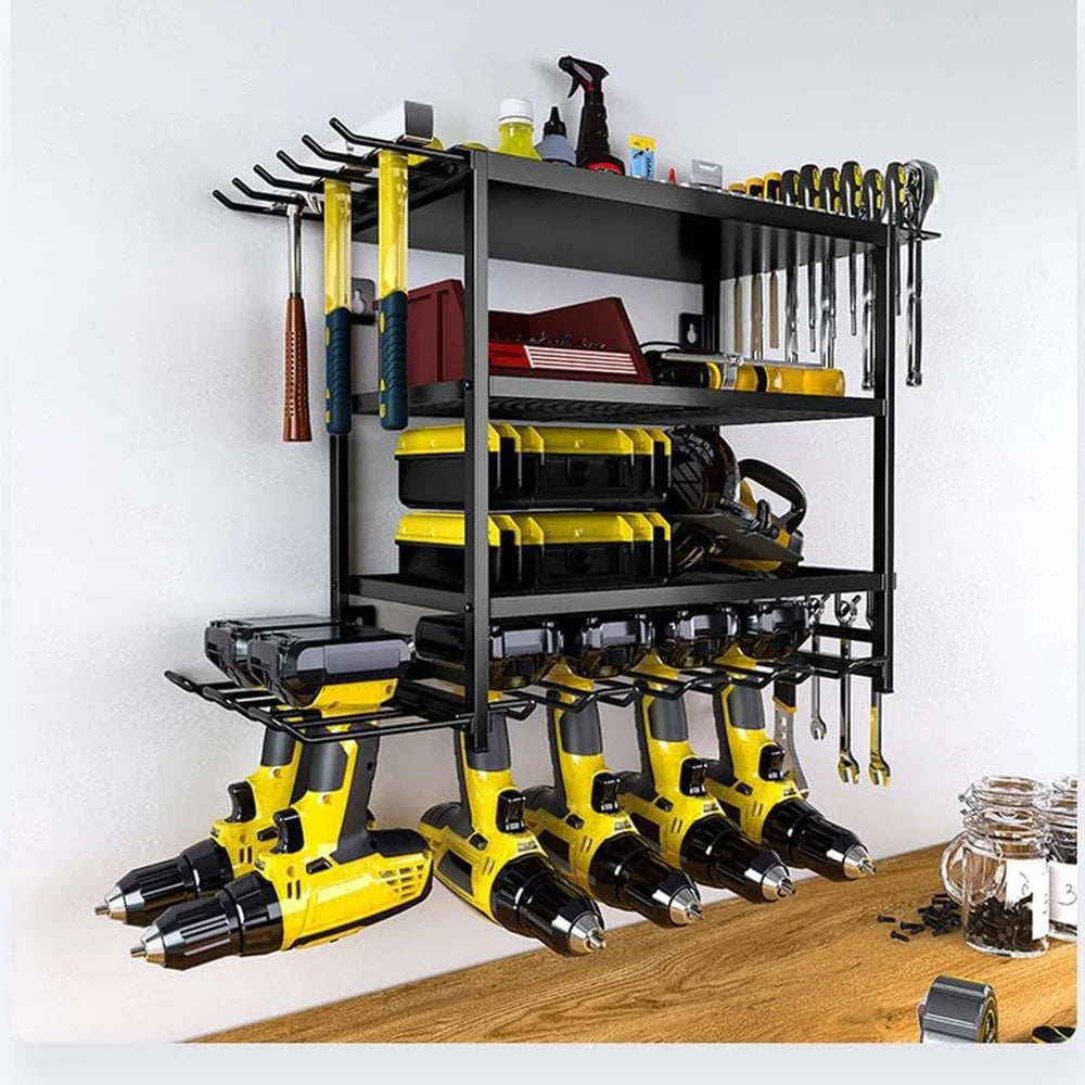 4 Layer Wall Mounted Heavy Duty Garage Tool Organizers and Storage Rack Metal Tool Organizer for Garage Workshop