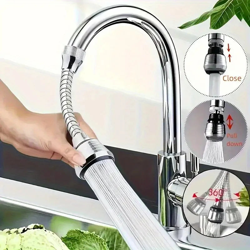 1pcs Universal Pressurized Anti-splash Tap Head for Kitchen, Extended Outlet Water Filter Aerator, All-purpose Shower Sprayer Accessory