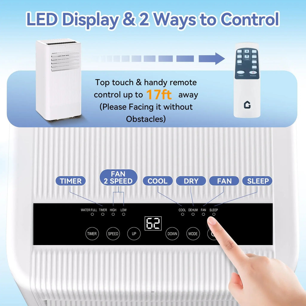 10000 BTU Portable Air Conditioner, 3-In-1 Standing AC Unit With Remote Control and Window Kit, Quiet Room Air Conditioner With Dehumidifier, for Home Office Dorms, Up to 560 Sq. Ft. White