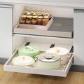 slide out Cabinet Organizer,Width 1421 and Depth 1724 Expandable With 3 Rails,No Drill Adjustable Slide out Drawers for Kitchen,Pantry