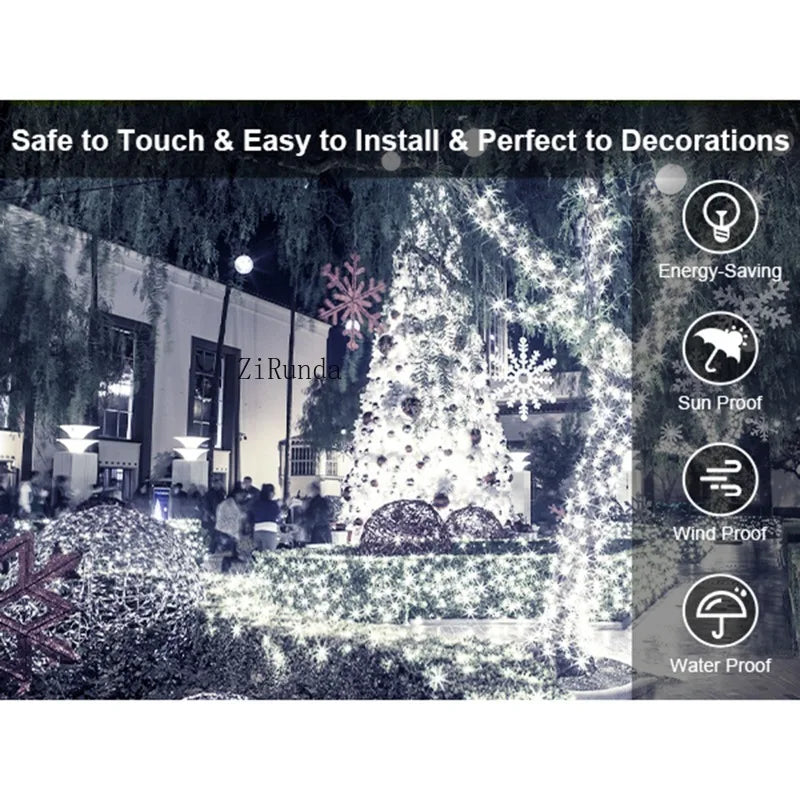 Christmas Lights Outdoor, 197 FT 580 LED Christmas Decorations Lights/Waterproof String Fairy Lights Plug in with 8 Modes and Timer Lights for Door/Yard/Party/Christmas Decor