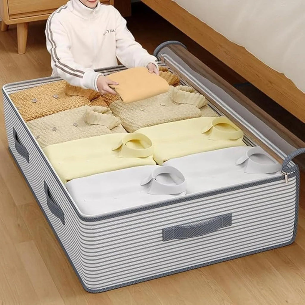 1pcs Under-Bed Drawer Storage Box, Flat Low-Profile Design with Sealed Lid, Spacious Capacity, Suitable for Clothing Toy Bedroom Clutter Reduction Long-Term Storage or Space-Efficient Organization