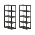 CENTREX CX 4-Tier Heavy Duty Plastic Storage Shelves 150lbs Capacity Per Shelf Black Weather-Resistant Easy Assembly Garage Kitchen