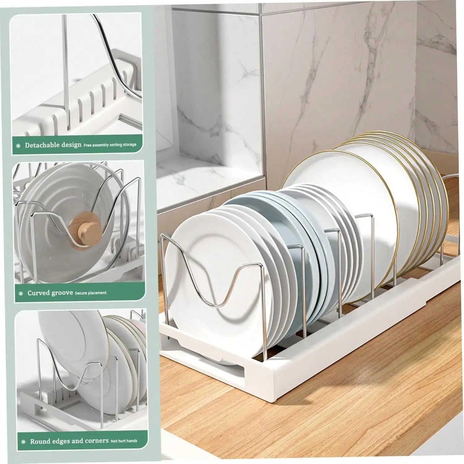 Adjustable Metal Pot Rack Pull-Out Kitchen Organizer for Pots and Pans