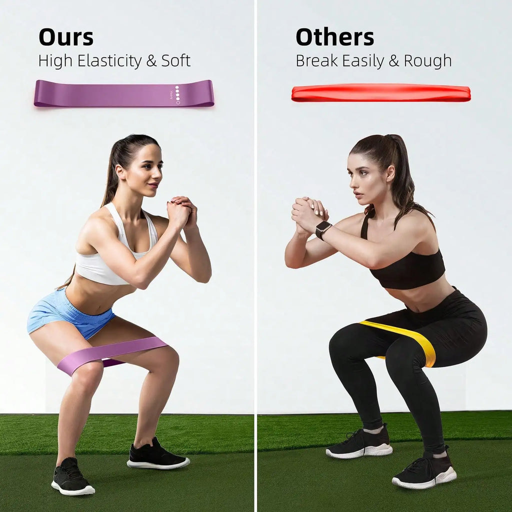Meoky 5pcs Resistance Bands Set, Fitness Elastic Loops, Yoga Starter Kit, Glute & Leg Stretch Bands, Pilates Resistance Bands