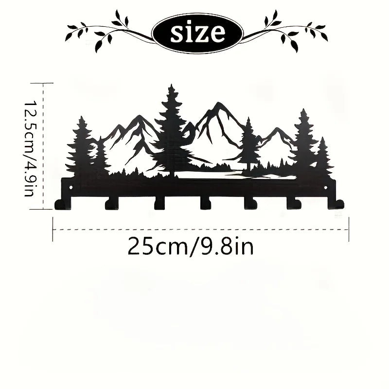 Wall-Mounted Metal Forest Key Hook