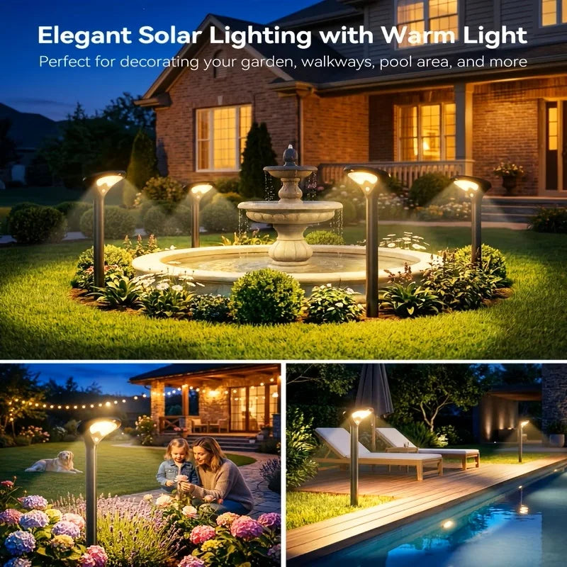 Solar Pathway Lights Outdoor with Motion Sensor, 6 Pack Security Solar Garden Lights, 400LM Bright LEDs, Upgraded Glass Panel, 3 Modes Waterproof Path Lights for Yard Patio Walkway Driveway
