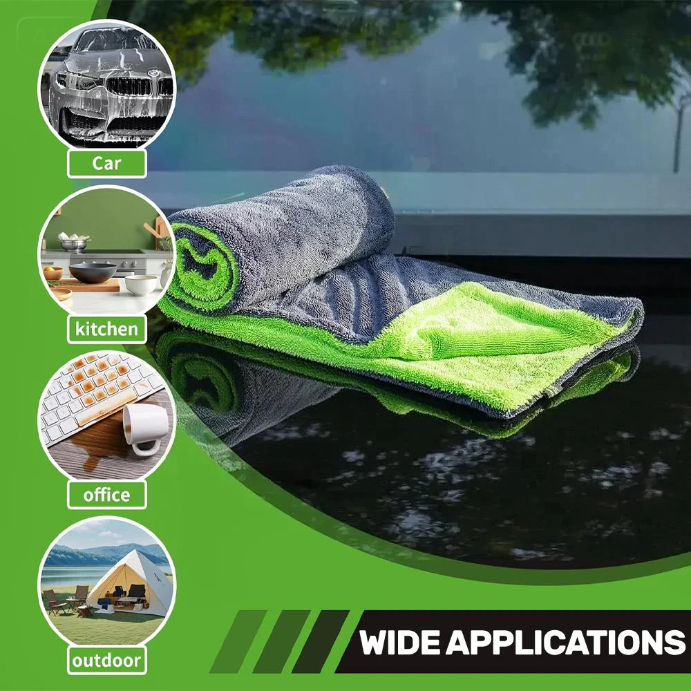 Microfiber Car Drying Towel Set 40x60/60x90cm Lint Free Scratch Free Absorbent for Cars SUVs Trucks RVs Boats